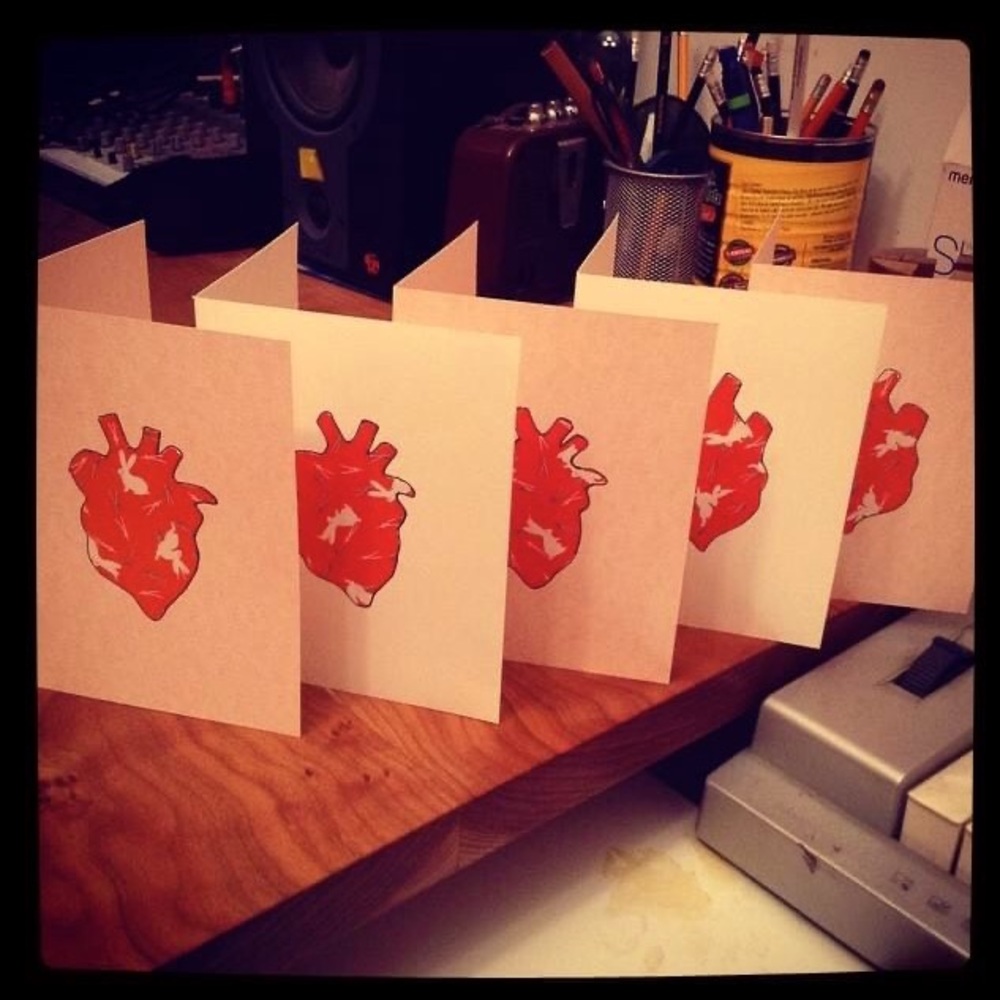 Handmade custom greeting cards, mixed media, origami paper & ink on card stock